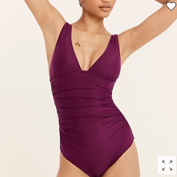 J. Crew Ruched V-neck one-piece - Picture 2 of 7